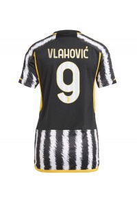 Juventus Dusan Vlahovic #9 Jalkapallovaatteet Naisten Kotipaita 2023-24 Lyhythihainen